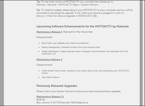 MOTOACTV - Settings - Device Management